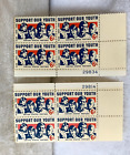 1968 timbre-poste américain supportant notre jeunesse 2 plaques bloc de 4 6c Scott #1342 LIRE