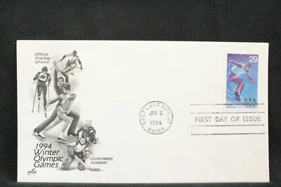 USPS FDC #2807 1994 29c Winter Olympics Alpine Skiing ArtCraft ST858 - Image 1 of 3