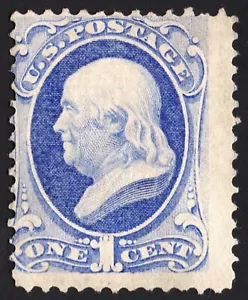 US Sc# 134 *UNUSED NG LH* { "GRILL 1c FRANKLIN } "SCARCE FROM 1870 CV$ 800.00 - Picture 1 of 4