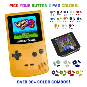 Nintendo Game Boy Color YELLOW System GBC AMOLED OLED Touchscreen LCD Buttons - Picture 1 of 7