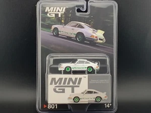 Mini GT Porsche 911 Carrera RS 2.7 Grand Prix White w/ Green Livery #801 1/64 - Picture 1 of 7