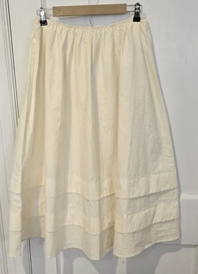 Mujer Falda Enagua Acampanada Maxi Forrada Crema Pull On Cintura Elástica Talla 10 Foto 1 de 4