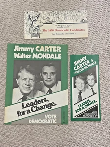 RARE! Jimmy Carter Walter Mondale Pamphlet Original 1976 Set of 3 - Picture 1 of 3