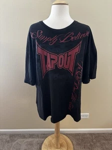 TapOut T-Shirt Size 2XL Black Double Sided Simply Believe Mma Y2K - Picture 1 of 8
