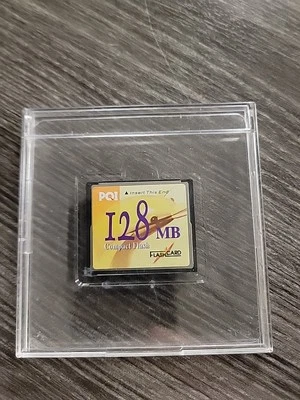 PQI 128MB CompactFlash Compact Flash CF Memory Card P/N FC128 - Image 1 of 3