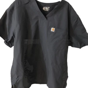 Carhartt Scrub Top Unisex Schwarz 2XL 3 Taschen Schulterschlaufe Stretch V-Ausschnitt - Bild 1 von 7