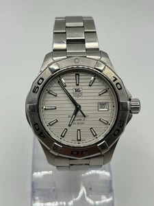 Tag Heuer Aquaracer Calibre 5 WAP2011 Men White Silver Dial Automatic Watch - Picture 1 of 17