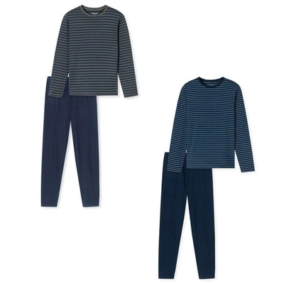 SCHIESSER Herren Schlafanzug, lang - Casual Essentials, Baumwolle, Rundhals - Bild 1 von 3