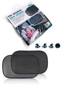 4x Car Window Sun Shade UV Protection Rear Side Window Suction Folds Mesh - Picture 1 of 2