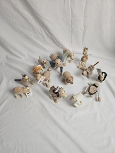 Süße Anamalz natürliche Holz bewegliche Tier Spielzeug Figuren-Set 14 - Bild 1 von 5
