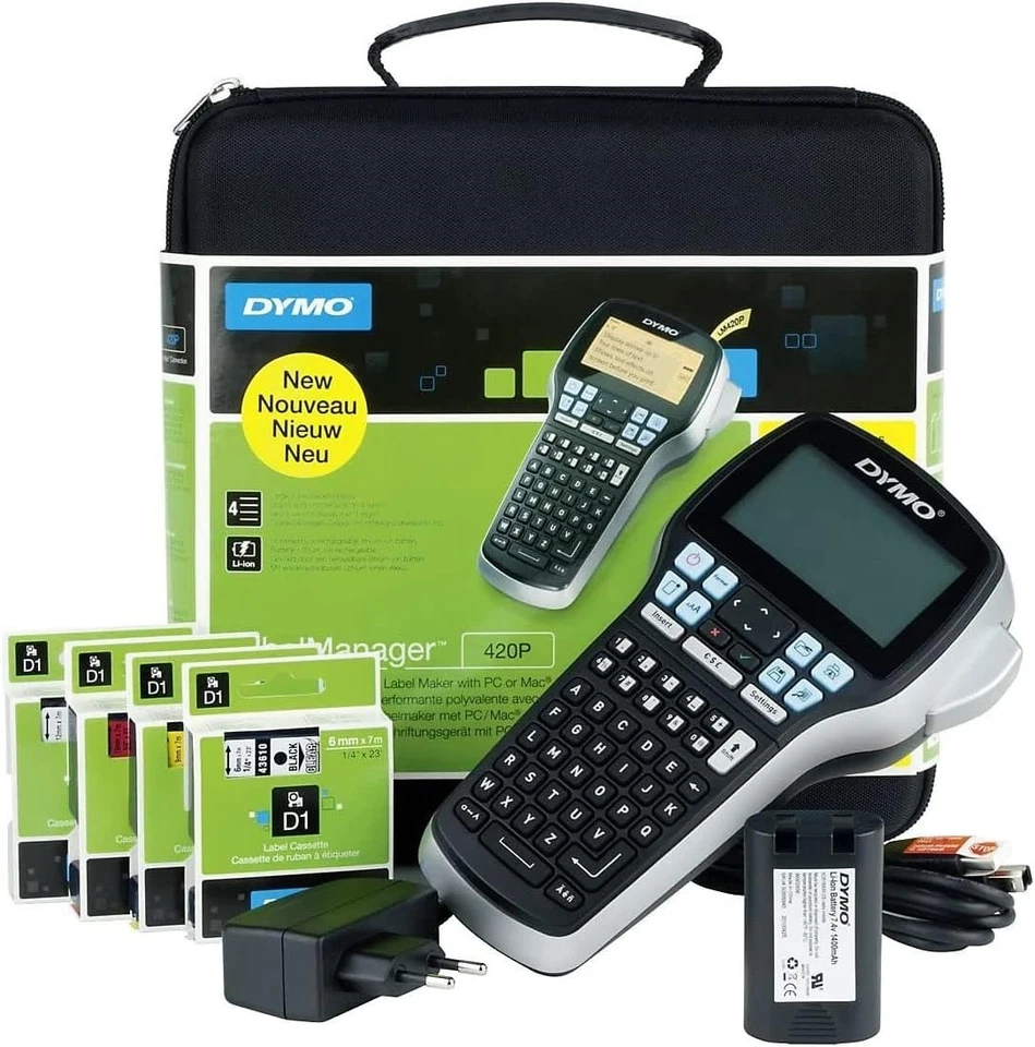 DYMO LabelManager 420P Set Label Maker Black in Case Original Packaging - Image 1 of 1