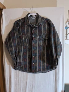 *Distressed* Vintage Men's L Sportsman's Guide Western Themed Button Up L/S... - Picture 1 of 5