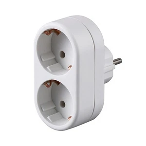 EU Power Adapter 2 Way - Dual Socket European Travel Plug Converter Type C/F - Afbeelding 1 van 11