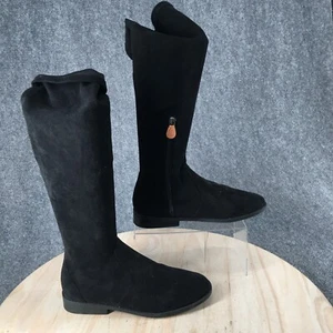 Gentle Souls by Kenneth Cole Boots Womens 8.5 Tall Socks Black Fabric Zip Up - Picture 1 of 16