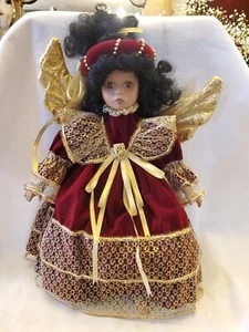 Seymour Mann Connoisseur Collection doll; Red Velvet Gold angel wings, 15" - Picture 1 of 5