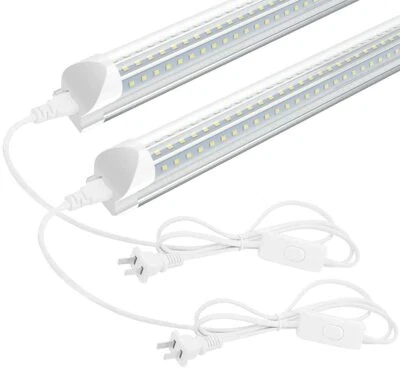 2Pcs T8 2FT 28W LED Tube Lights Cabinet Closet Utility Shop Light Fixtures 6000K - Image 1 of 4