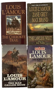 Louis L’Amour LOT 4 PB Books Westerns Cowboys Horses Zane Grey, Max Brand - Picture 1 of 13