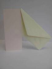 5 x Greeting Cards Blank Pink Single Fold Slimline & Cream Env 180x75mm 282151