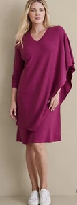 Abito a strati Marla Soft Surroundings nuovo con etichette in fucsia scuro taglia LRG $110 Lagenlook - Foto 1 di 17