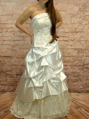 Hochzeitskleid Brautkleid Hochzeit Braut Corsage Kleid Rock Gr.34,46,48 creme - Bild 1 von 4