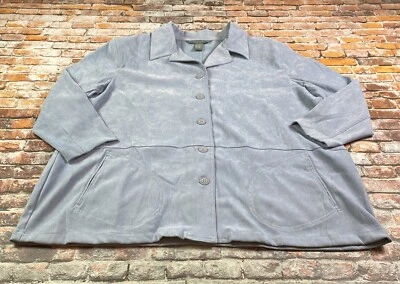 Jessica Holbrook Plus Size 2X Jaqueta Botão Easycare Colarinho de Bolso Escovado - Imagem 1 de 4