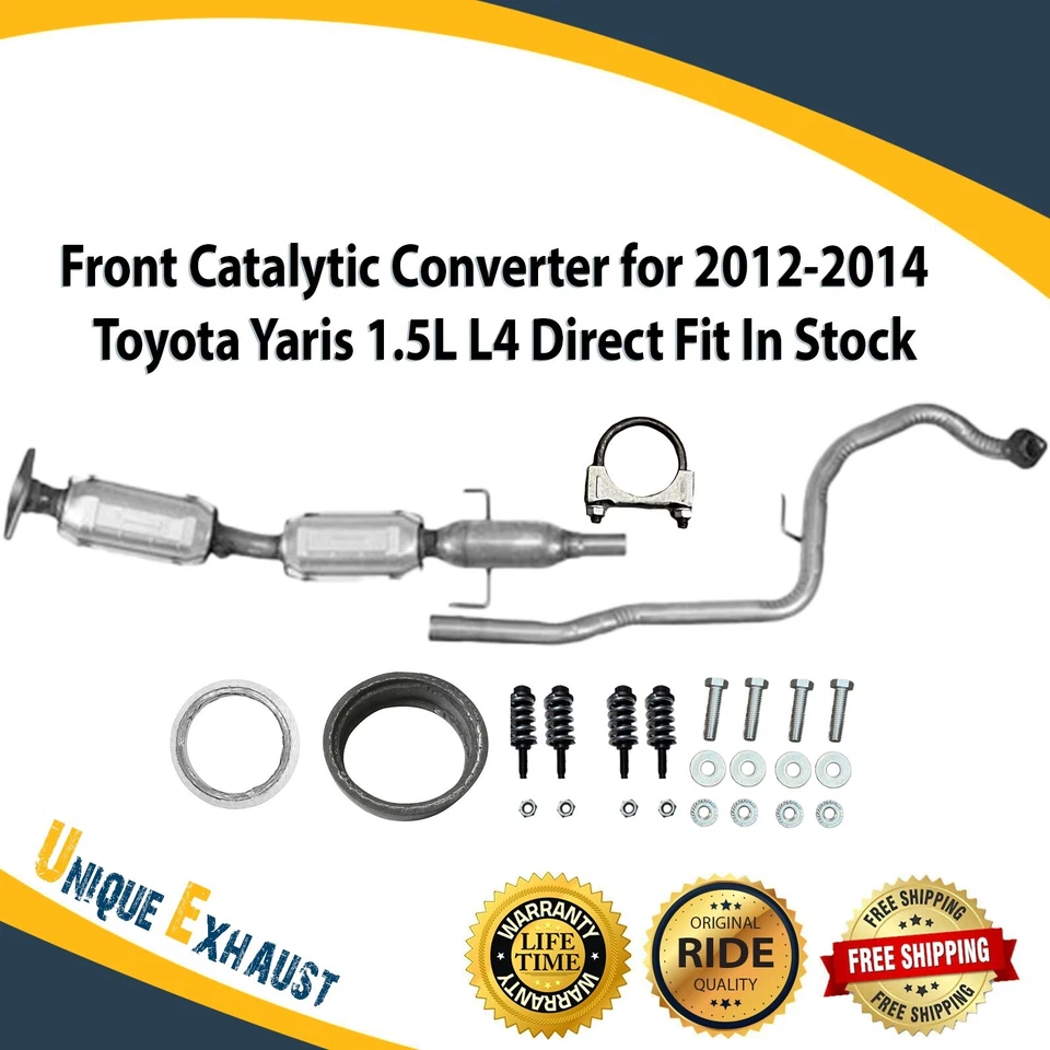 Front Catalytic Converter for 2012-2014 Toyota Yaris 1.5L L4 Direct Fit In Stock - Image 1 of 4