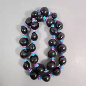 Collar hawaiano teñido púrpura azul púrpura capa Tiki Luau de colección - Imagen 1 de 5