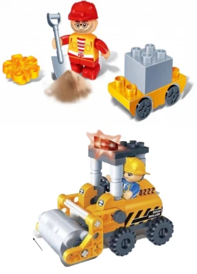 Lote 2 BanBao Construcción Tripulación Carretera Calle Cemento Rodillo Bloque Camión Foto 1 de 3