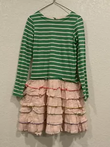 Mini Boden Baby Girl 7-8 Tutu Tiered Ruffle Dress Neon Trim Z1 - Picture 1 of 3