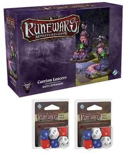 CARRION LANCERS + 2x DICE Runewars Miniaturen Spiel 28mm Skeleton Riders 03-02 - Bild 1 von 4