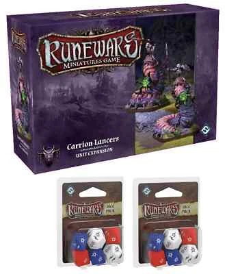 CARRION LANCERS + 2x DICE Runewars Miniaturen Spiel 28mm Skeleton Riders 03-02 - Bild 1 von 4