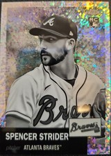 2022 Topps Chrome Platinum Anniversary Spencer Strider RC #186 B&W Mini Diamond