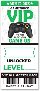 Video Game Birthday Party Invitations 20 Pack Video Game Ticket Invitations with - Picture 1 of 5