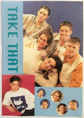 TAKE THAT MARK OWEN Gary Barlow ROBBIE WILLIAMS 1994 CLIPPING JAPAN IR 10O 3PAGE - Image 1 of 2