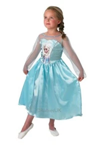 Girls Classic Frozen Elsa Fancy Dress Costume Disney Official Licenced Product - Picture 1 of 1