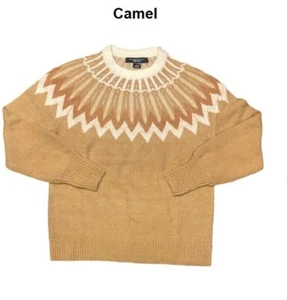French Connection Essentials Women's Long Sleeve Fair Isle Sweater XL - Picture 1 of 3