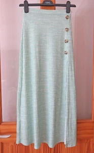ASOS Midi Green Skirt with front vent and button detail Size 8 - Picture 1 of 6