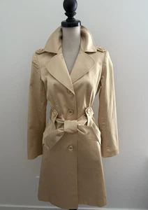 Cache Trenchcoat GOLD Einreiher Gürtel gefüttert Gr. M Vintage 90er FABELHAFT - Bild 1 von 13