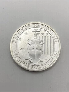 2015 Battaglia australiana del Mar dei Coralli - Guerra nel Pacifico 1/2 oz moneta d'argento - Foto 1 di 2