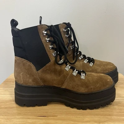 Marc Fisher LTD женщин Plune боя платформе на шнуровке коричневый черный ботинки размер 9 М - Изображение 1 из 4