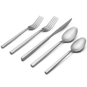 Cube 20-Piece Forged Silverware Set Stainless Steel Flatware Set,Service for ... - Picture 1 of 7
