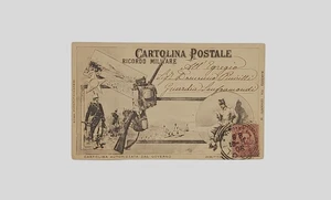 Rara Cartolina d’epoca Ricordo Militare Fanteria 1891 VG - Picture 1 of 2