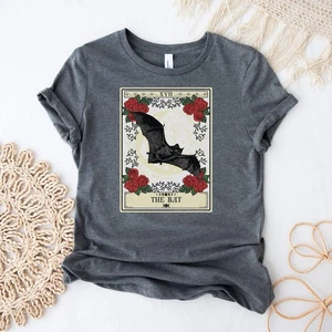 Bat Spirit Animal Tarot Card Shirt - Cottagecore Witchcore Aesthetic Tee - Picture 1 of 19
