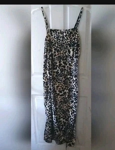 Mlle Gabrielle - Leopard Pattern, Spaghetti Strap Stretch Casual Dress. Size 3XL - Picture 1 of 9