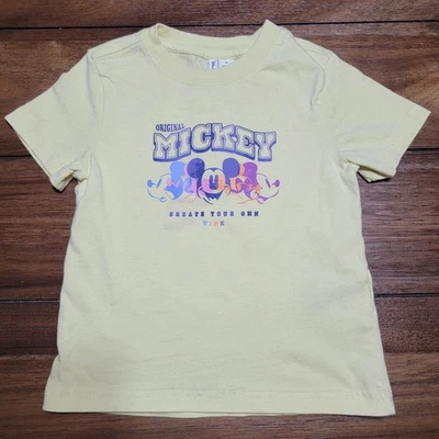 Disney X Jamie & Jack Toddler Yellow Tee "Create Your Own Vibe" - Size 2T - Image 1 of 4