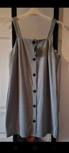 Peacocks Short Black & White Pinafore Dress Plus Size - Picture 1 of 11