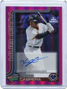 2025 Topps Pro Debut Yeremi Cabrera Fuchsia Auto #71/199 - Spartanburgers - Picture 1 of 2