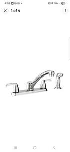 Moen 87046 Adler Two Low Arc Kitchen Faucet with Optional Knob, Chrome - Picture 1 of 4