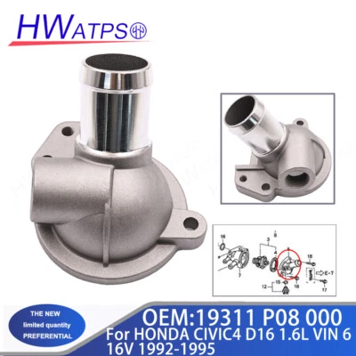 Thermostat Housing 19311-P08-000 For HONDA CIVIC DEL SOL D15 1.5L 16V 1993-1997 - Image 1 of 4