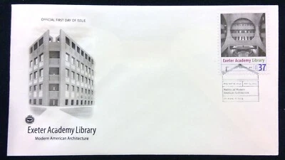 Scott 3910K FDC Exeter Academy Library Modern American Architecture PCS Cachet - Image 1 of 3